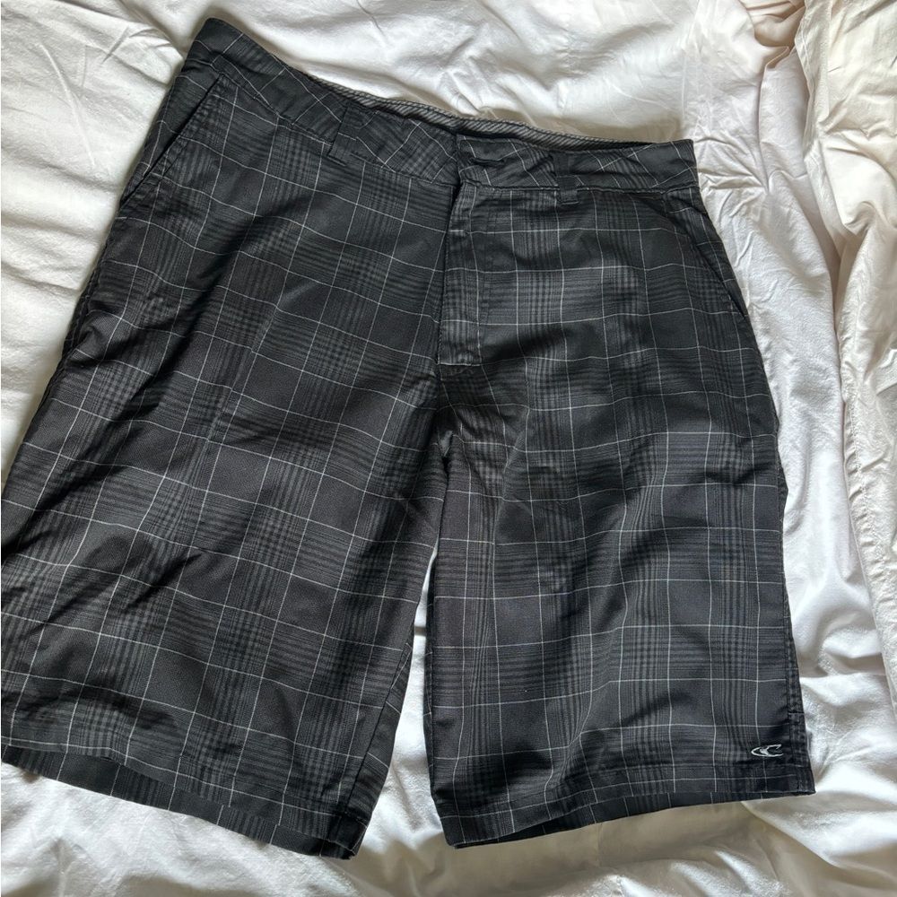 O’Neill Intersect Walking Shorts Gray Plaid Size 34